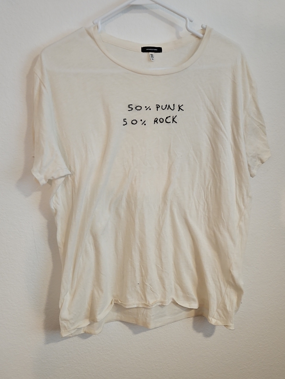 R13 Off White Graphic Tee - 50% Punk 50% Rock Sz S